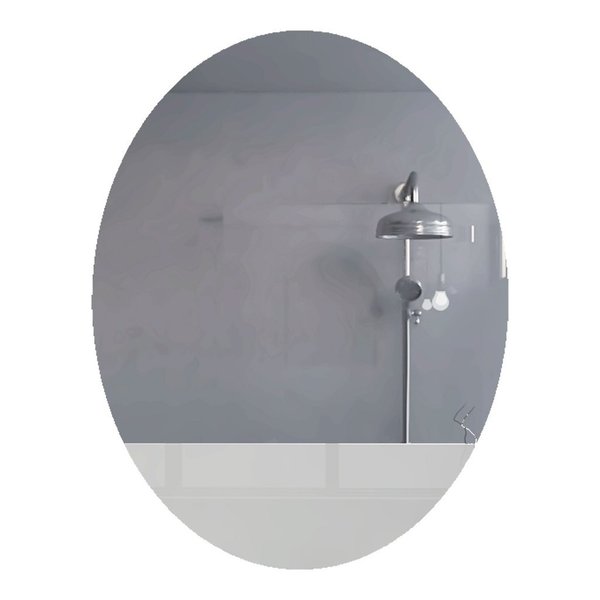 Tuhome Mirror Ferrara, Frameless Oval Mirror, Looking Glass, Mirrored Glass EF40001